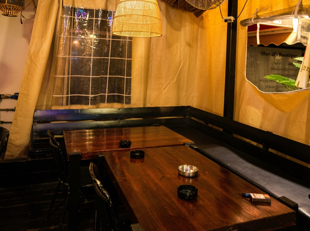 A vibrant image of a bar entrance with enhanced shutila.