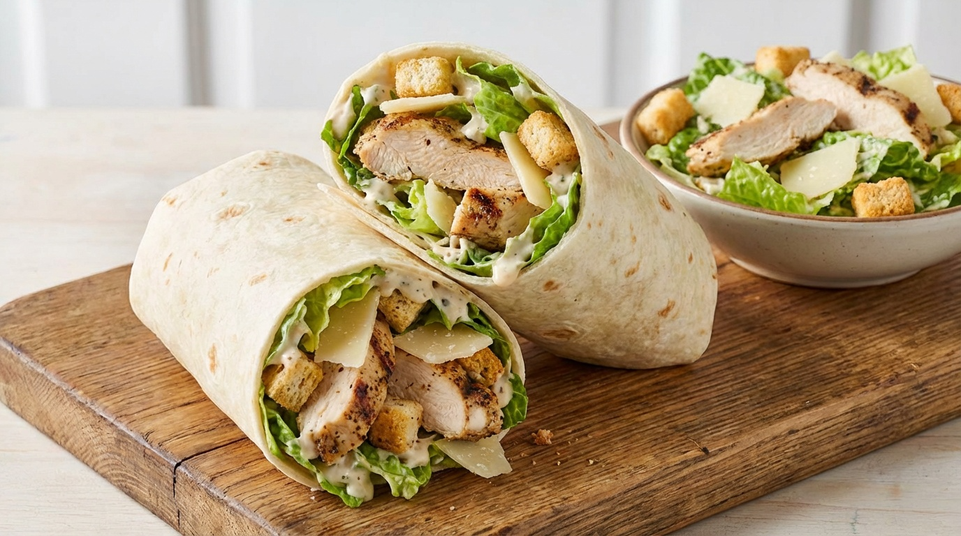 סלט עוף ברוטב קיסר בטורטיה