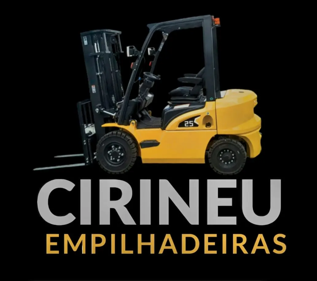 Empilhadeira amarela em destaque