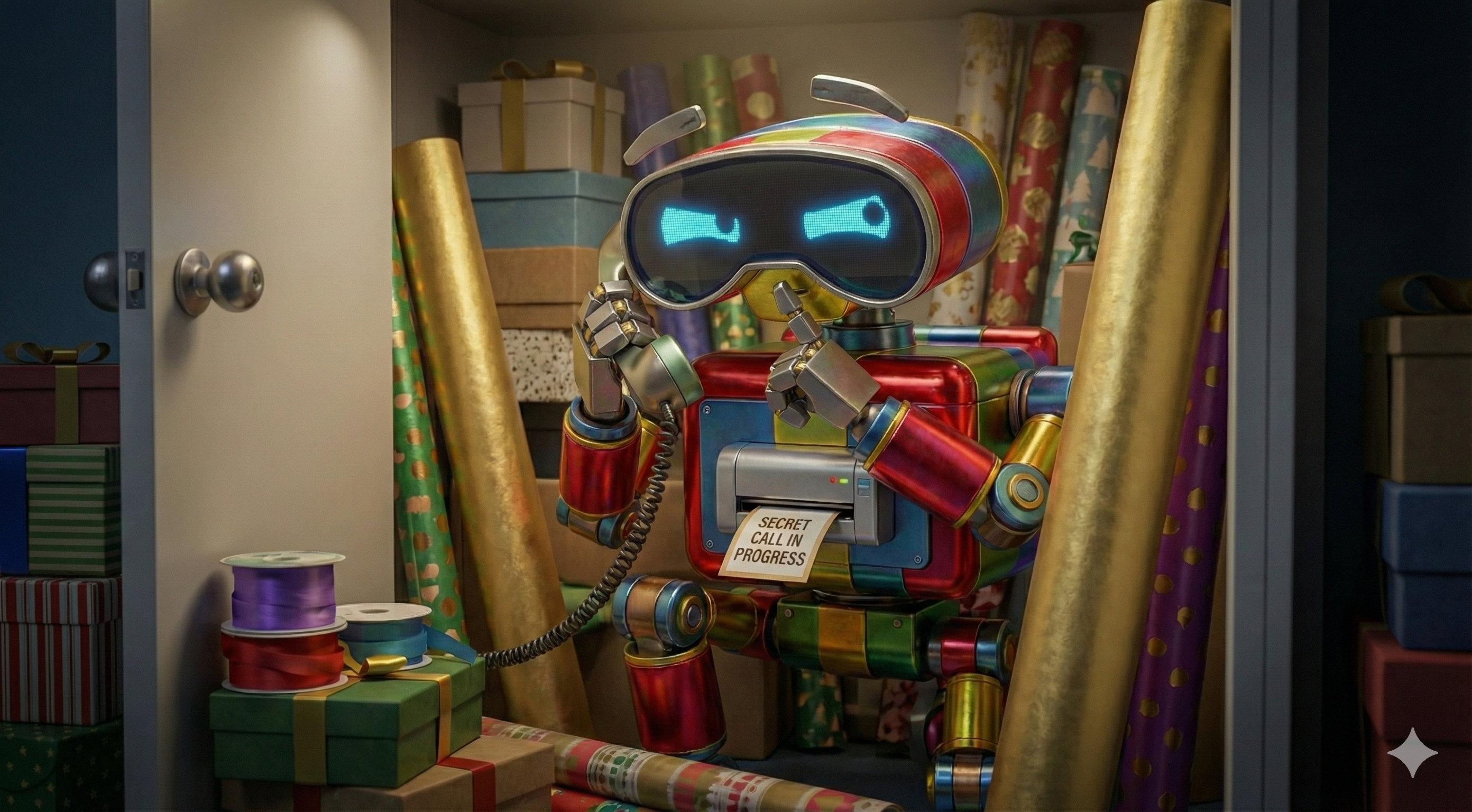 Myro hiding a gift from a couple