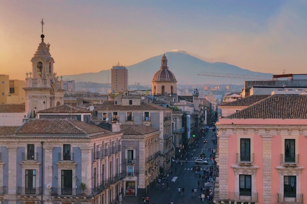 Scenic view of Catania, Italy