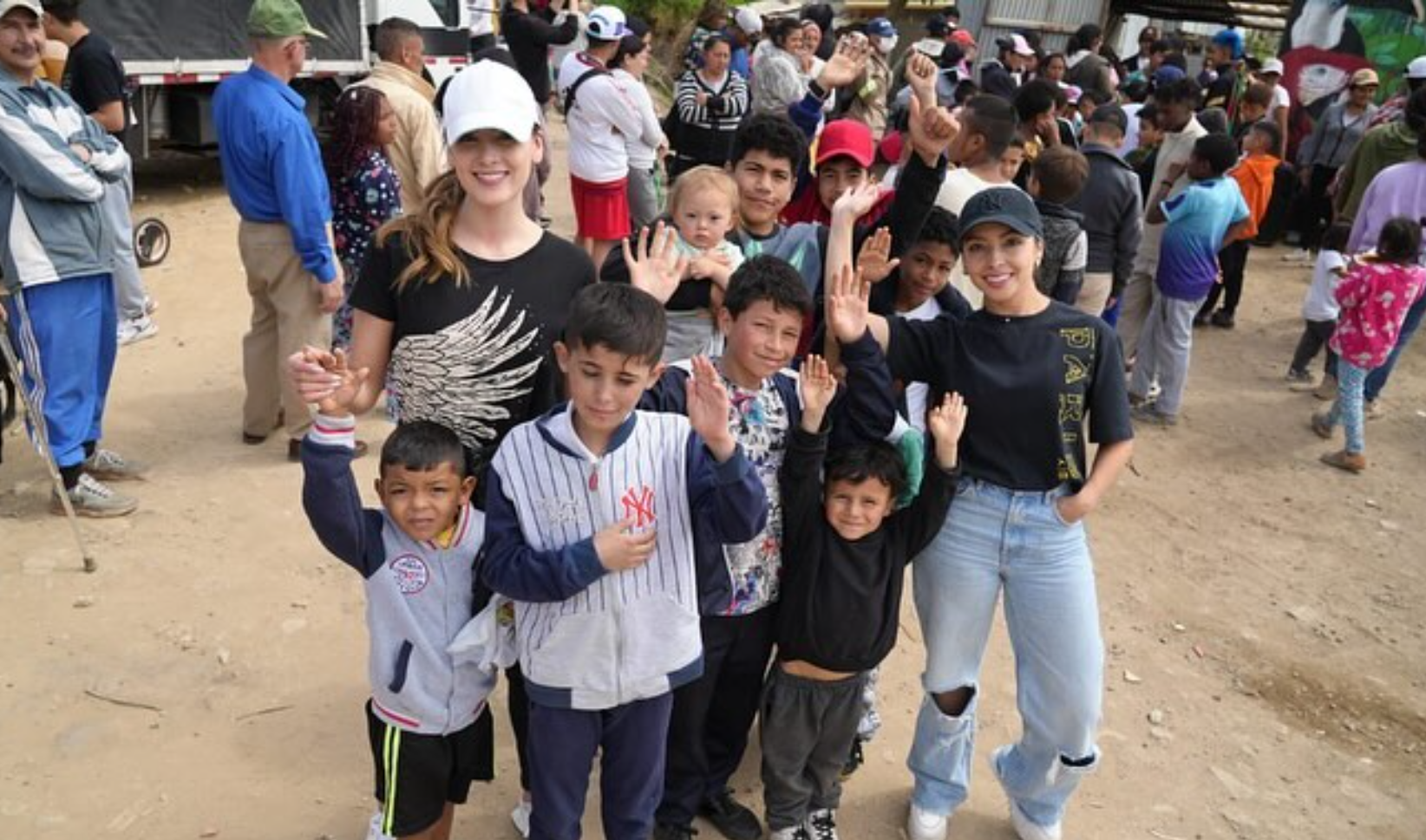 Volunteers wrapping gifts