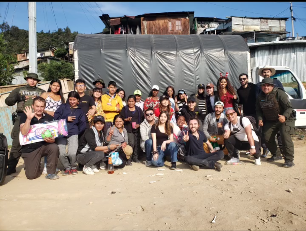 Volunteers during a christmas campaign.