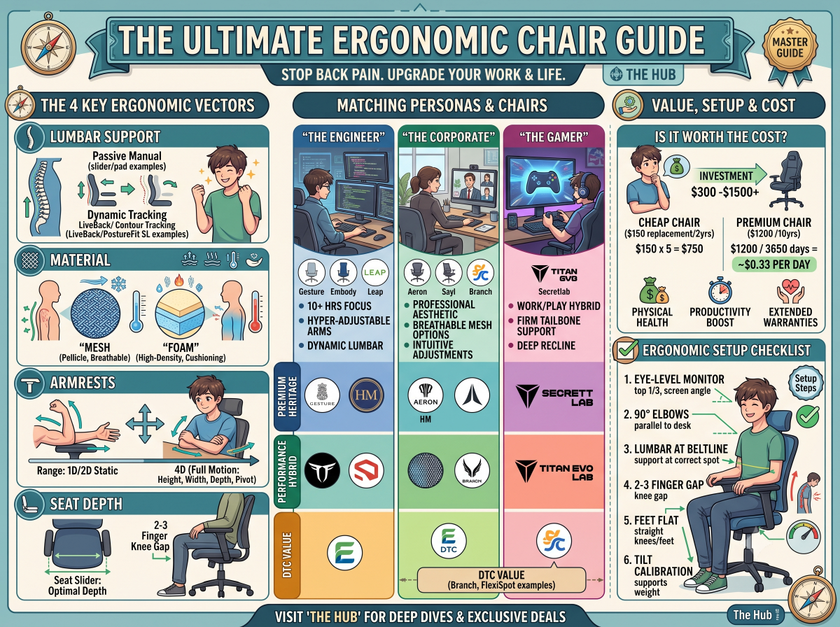 Infographic of The Ultimate Ergonomic Office Chair Buyer’s Guide: Stop Back Pain & Upgrade Your Desk