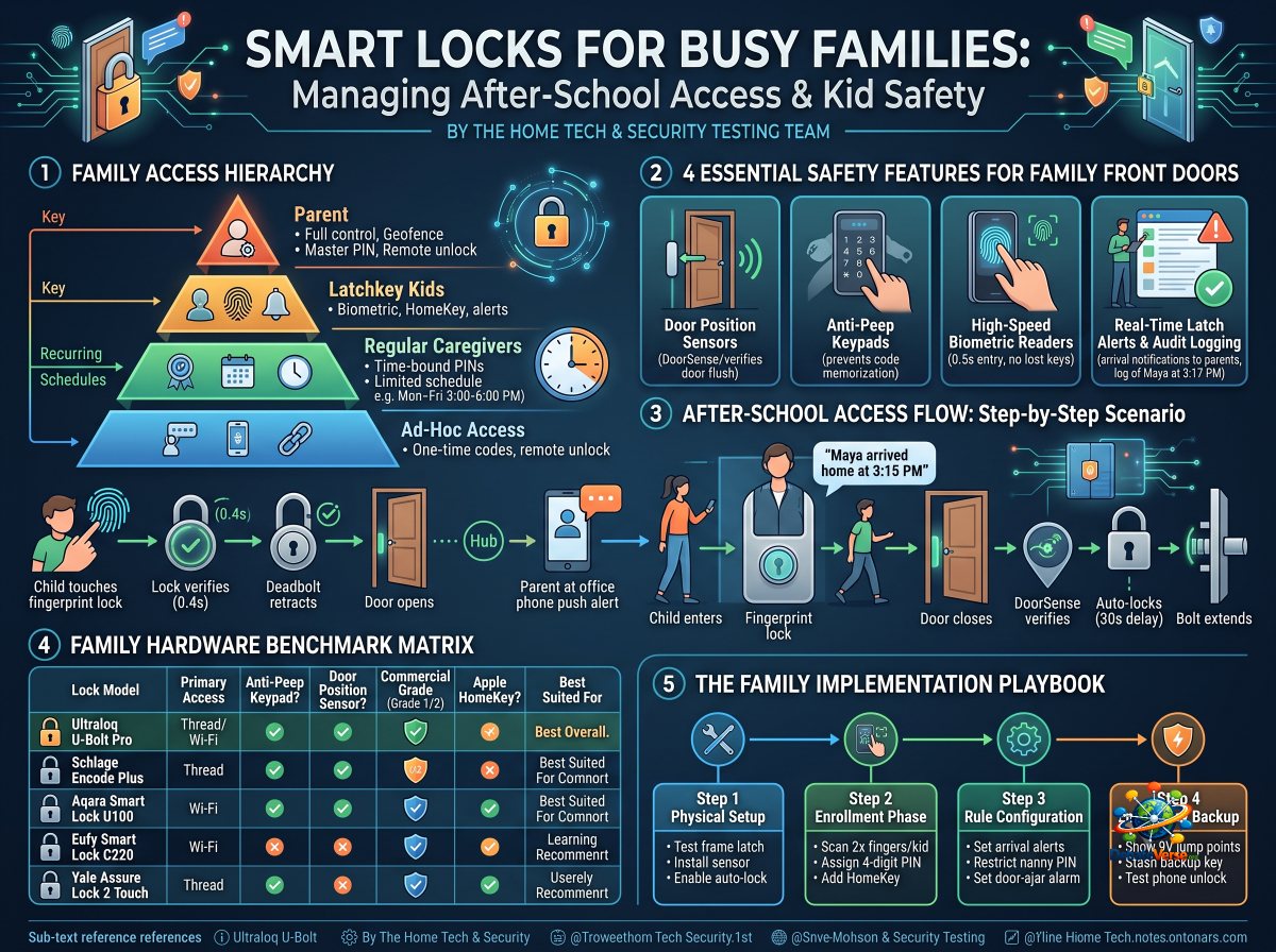 Infographic of Smart Locks for Busy Families: Managing After-School Access and Kids