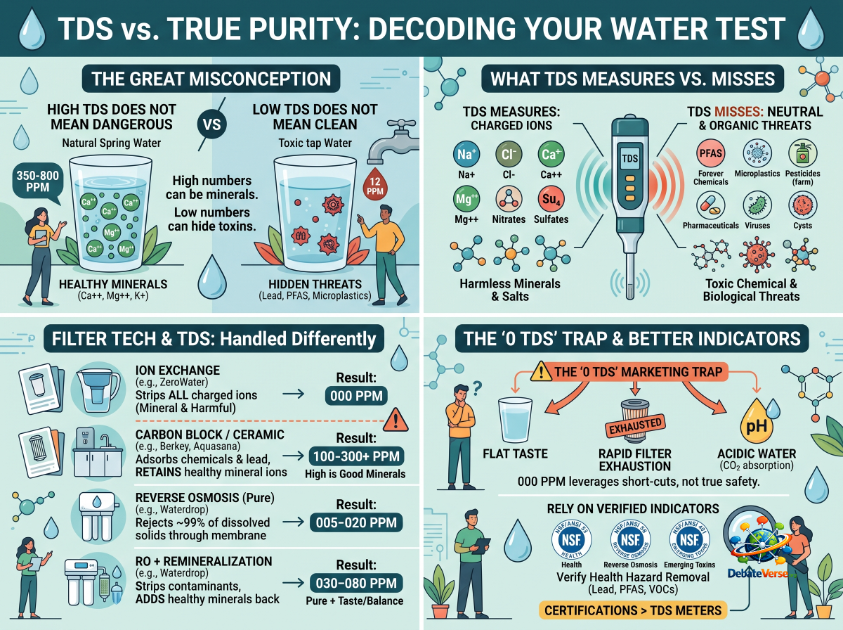 Infographic of TDS vs. True Purity: What Total Dissolved Solids Don't Tell You