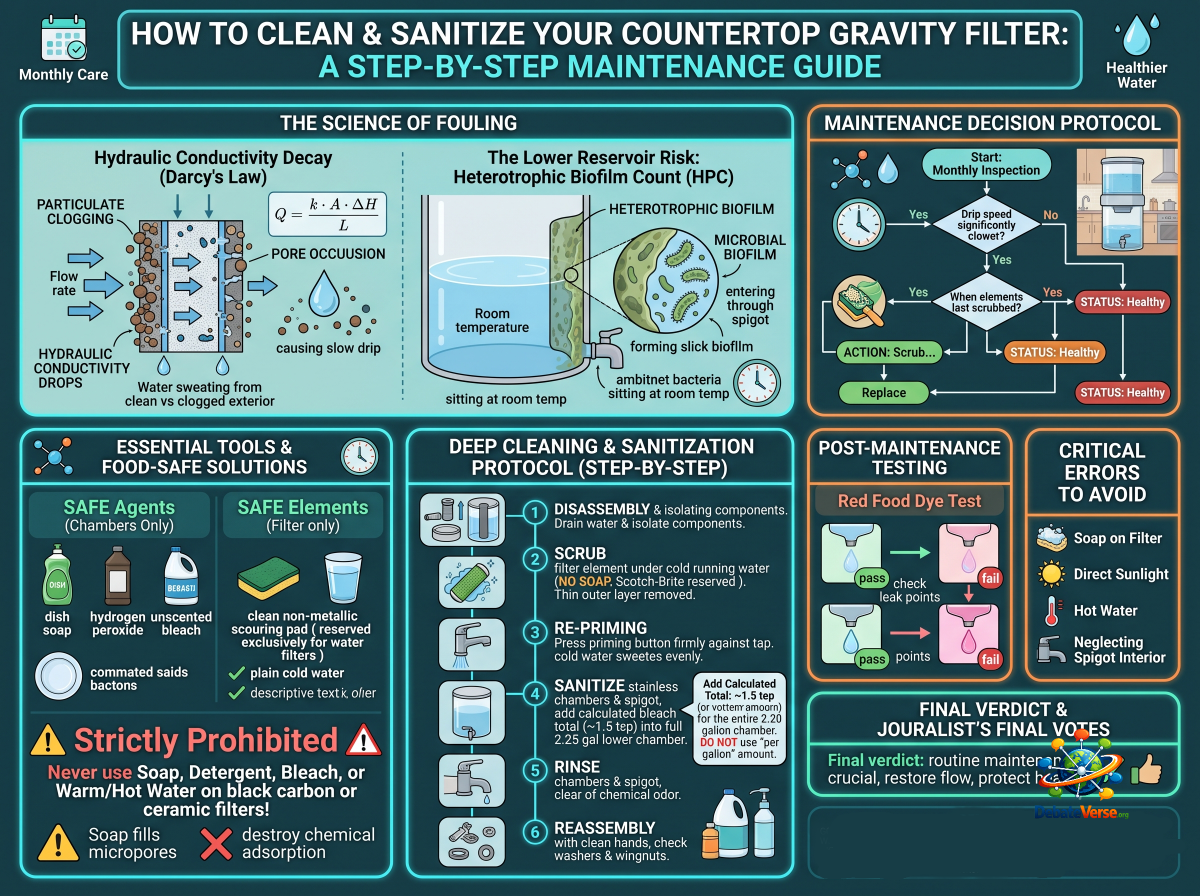 How to Clean & Sanitize Your Countertop Gravity Filter: A Step-by-Step Maintenance Guide image