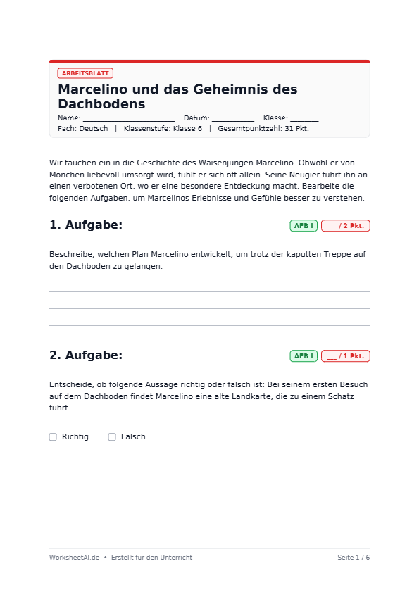 Marcelino und das Geheimnis des Dachbodens