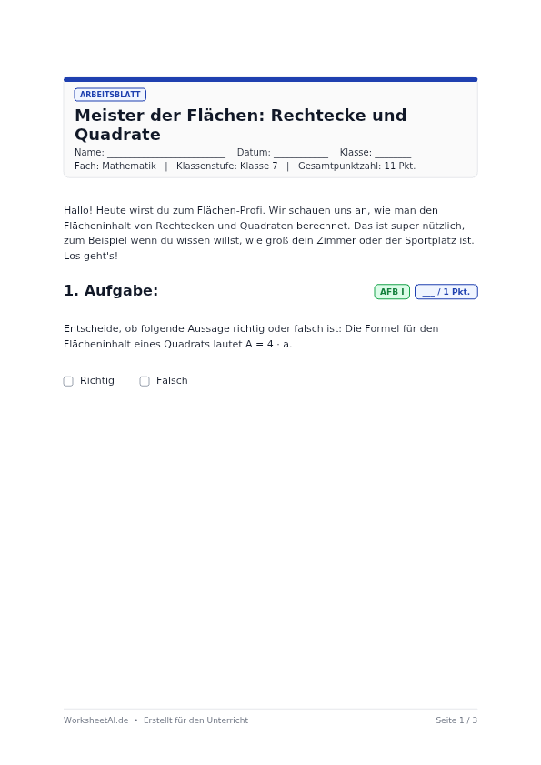 Meister der Flächen: Rechtecke und Quadrate