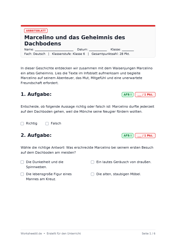 Marcelino und das Geheimnis des Dachbodens