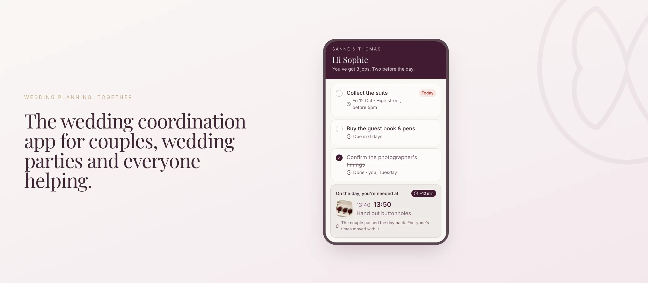 Achtergrond voor My Organized Wedding