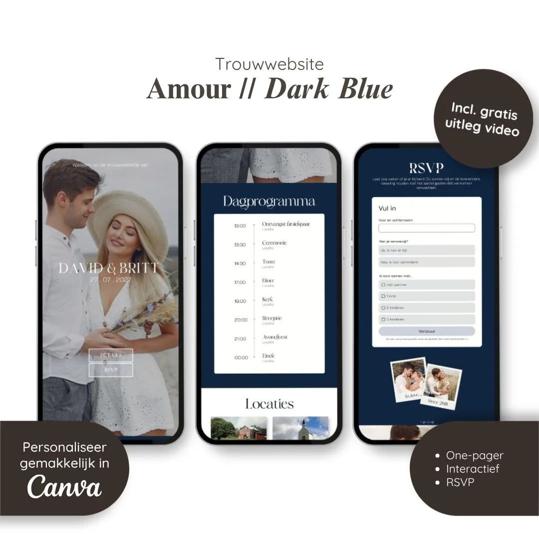 Trouwwebsite Amour Dark Blue 1