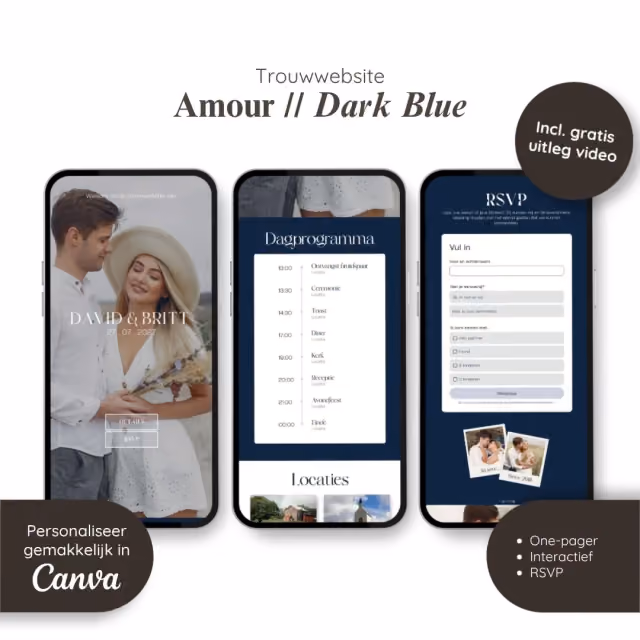 Trouwwebsite Amour Dark Blue 1