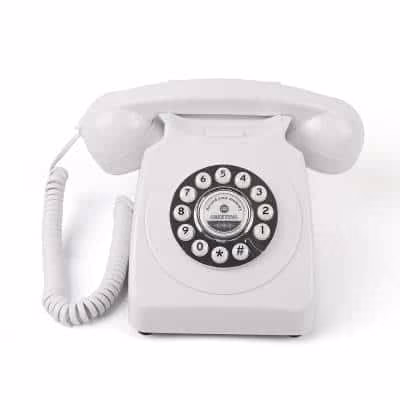 Witte bruilofttelefoon "Wit als trouwjurk", audiogastenboek voor de trouwdag