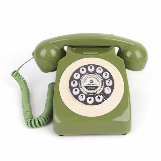 Bruilofttelefoon in de kleur Vintage groen, een audiogastenboek voor op de bruiloft
