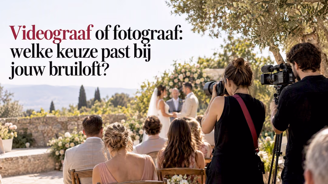 Fotograaf en videograaf leggen de trouwceremonie vast