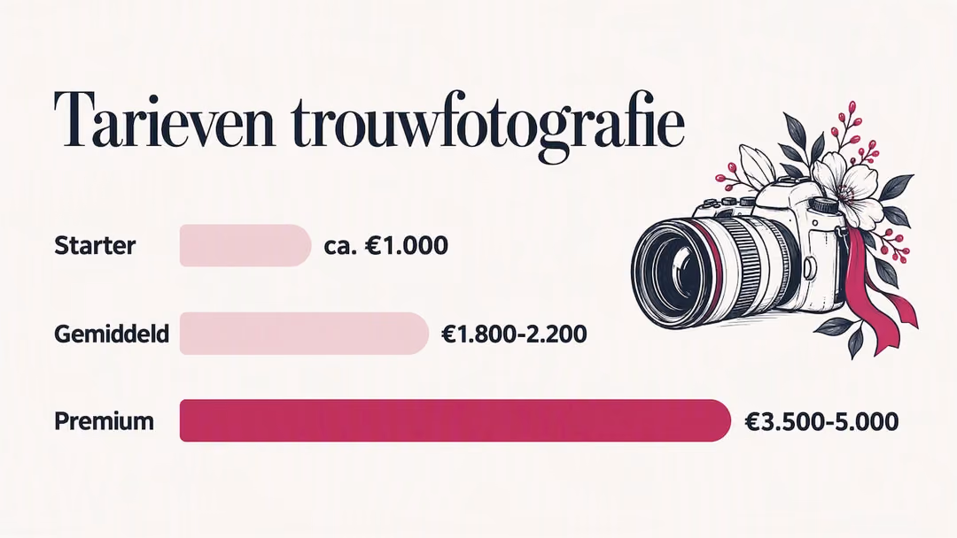 Prijsranges voor trouwfotografie per ervaringsniveau