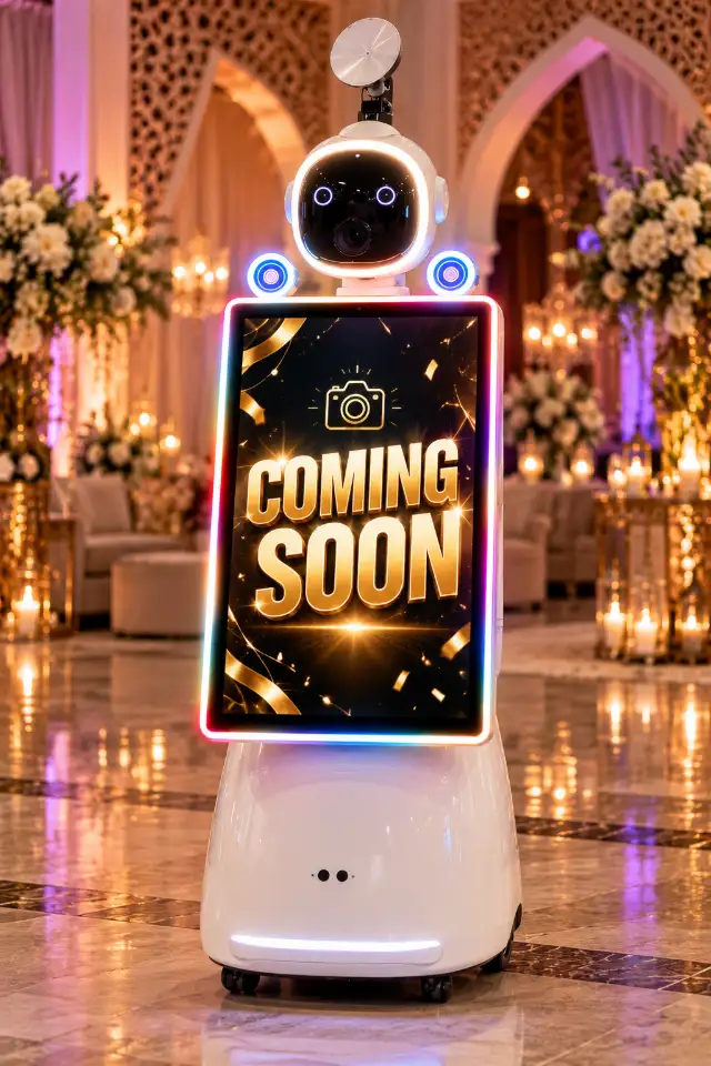 Futuristic Photo Booth in a Glamorous Ballroom