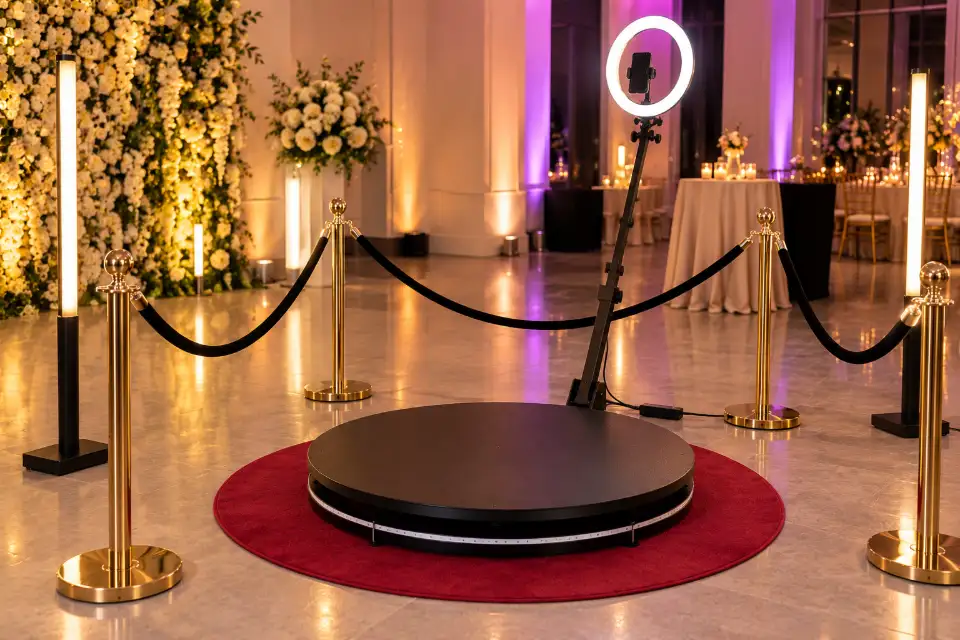 Elegant Empty 360 Photo Booth Setup