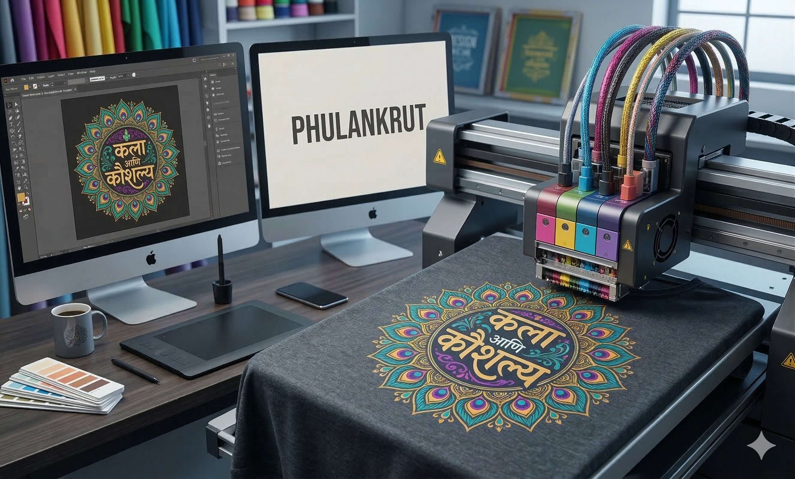 A custom printed Marathi t-shirt made in the Design Lab