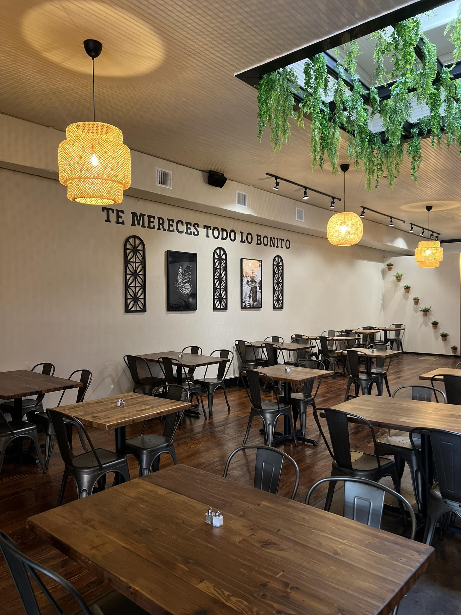 Colorful interior of Casa Monarca restaurant