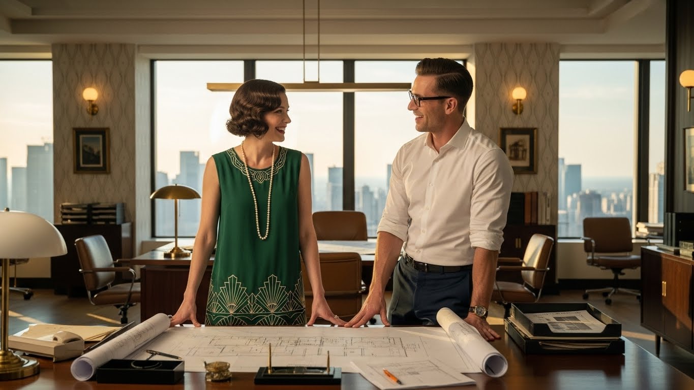 A fashion designer sketching in a studio