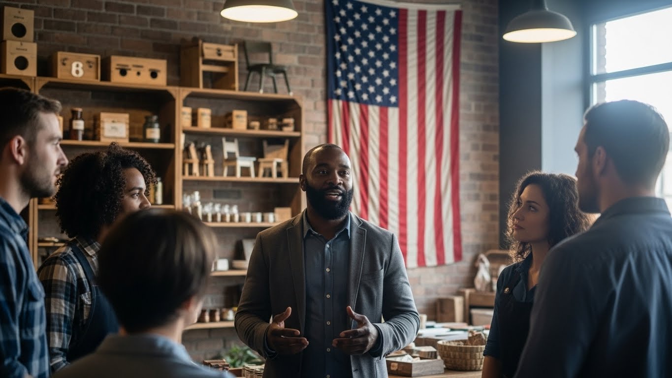 A craftsman meticulously working in a workshop