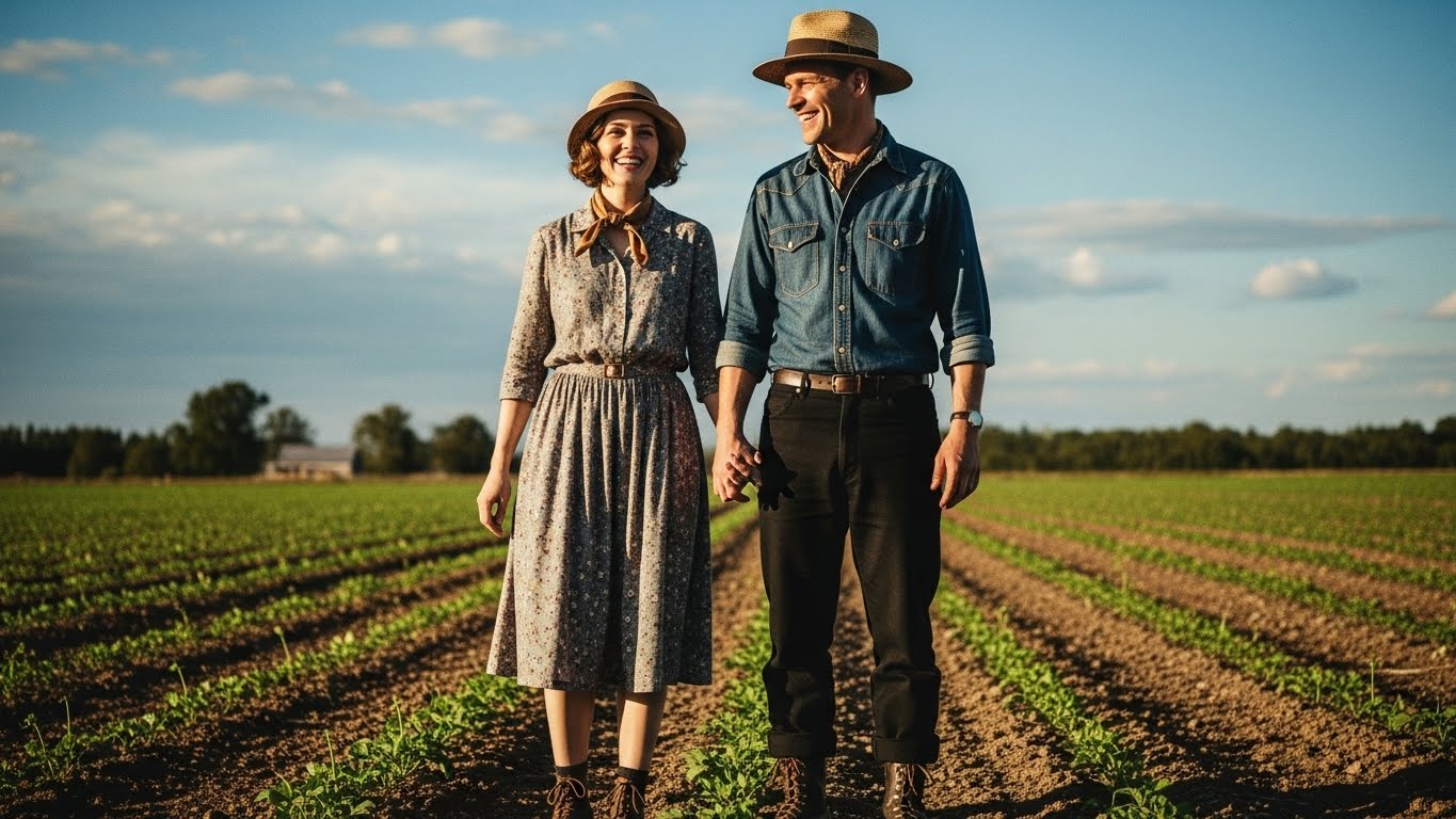 Portrait of a farmer in a field