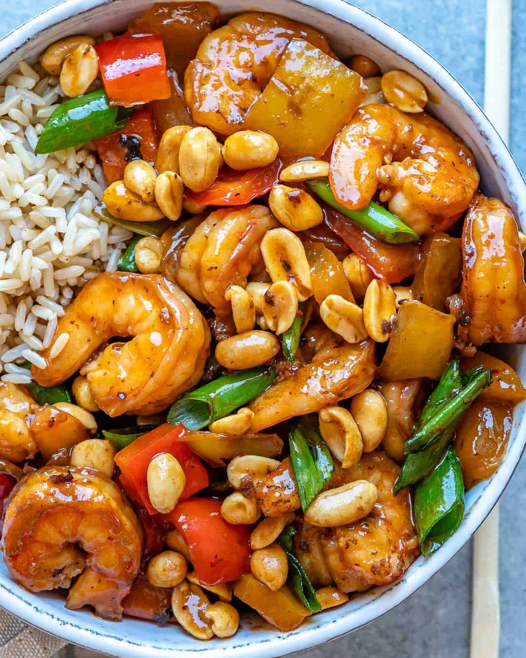 Shrimp and Peanut Stir-Fry with Brown Rice