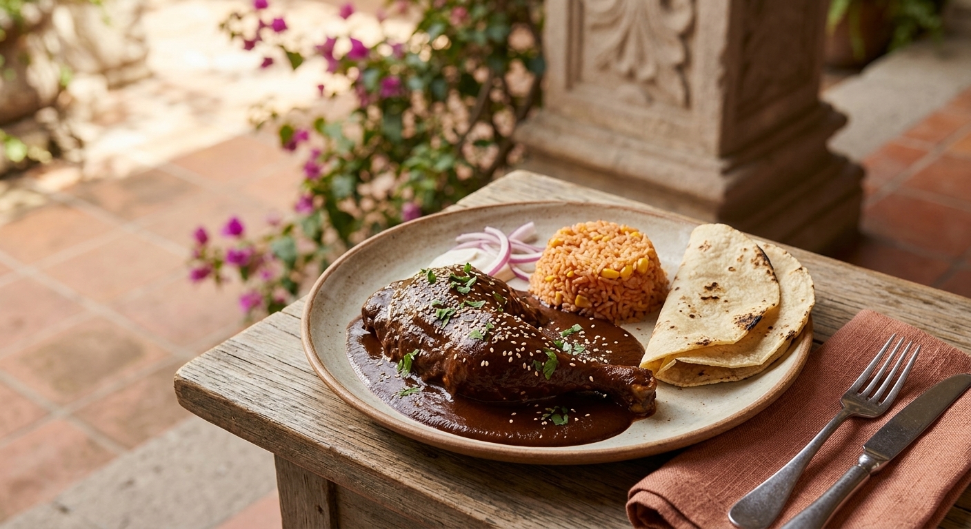 Chicken Mole with Mexican Rice