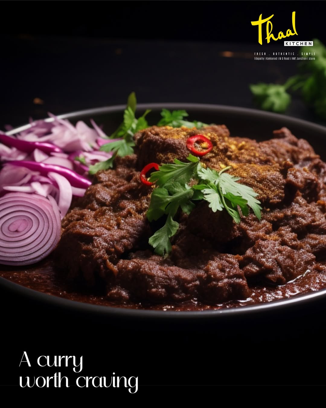 A close-up of a delicious dish from Thaal Kitchen.