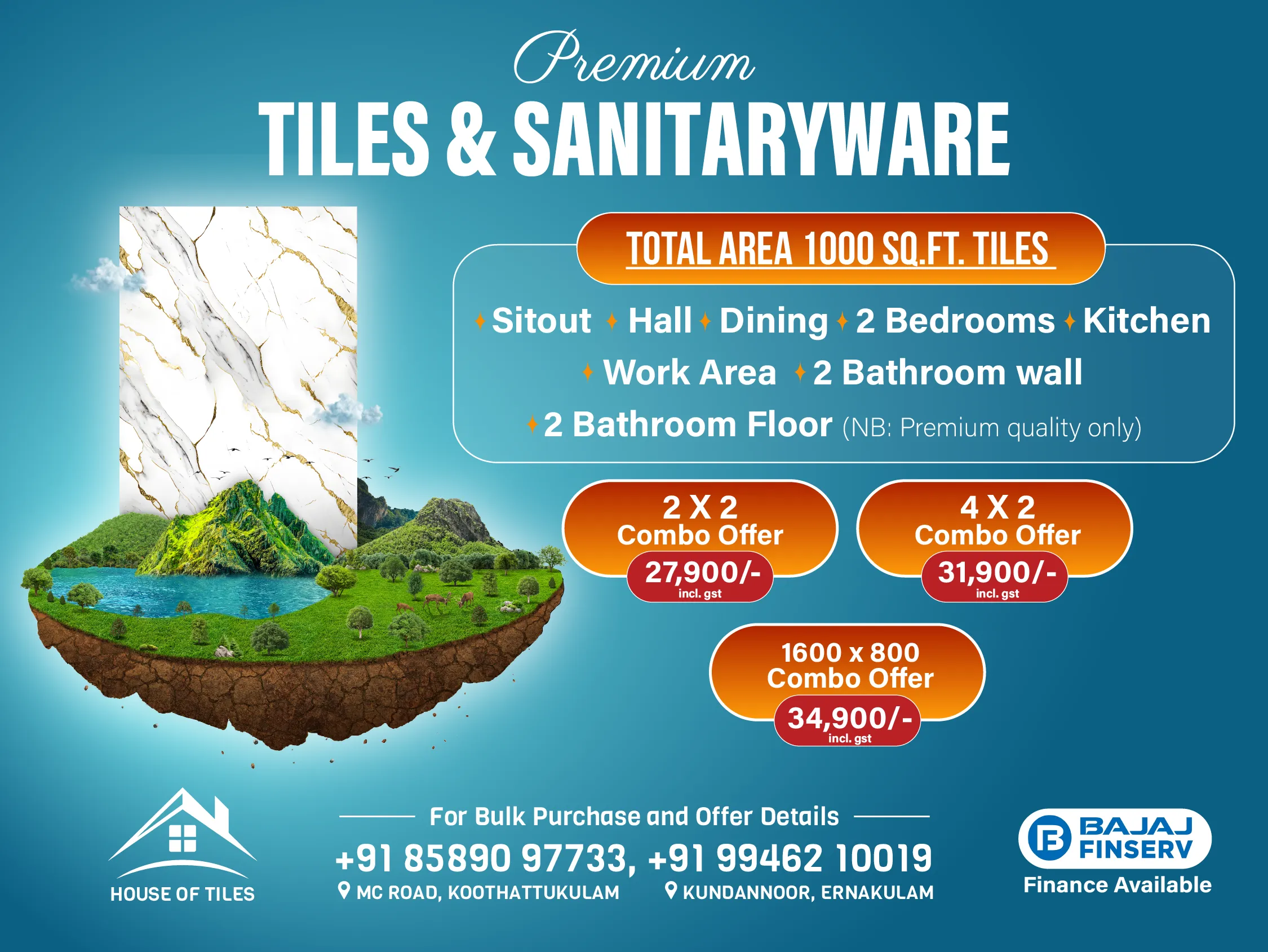 Exclusive offer on tiles and sanitaryware.