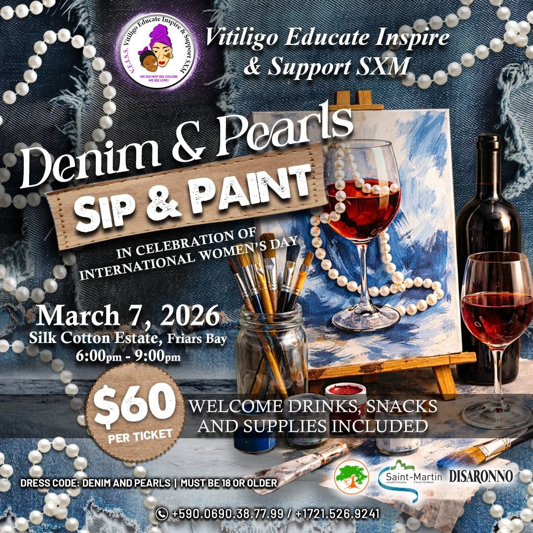 Denim & Pearls Sip & Paint