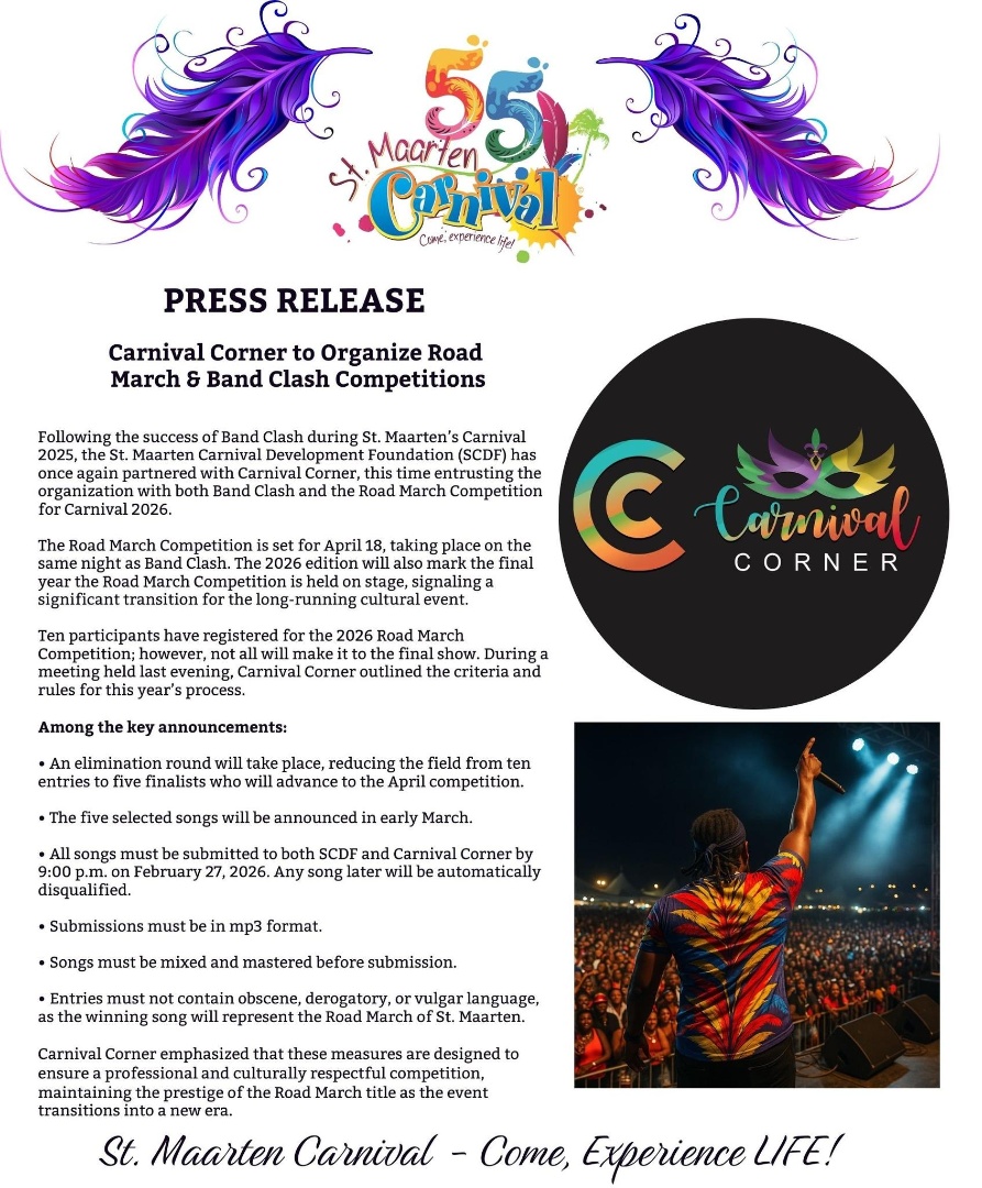 Carnival Corner to Organize Road March and Band Clash Competitions for Carnival 2026