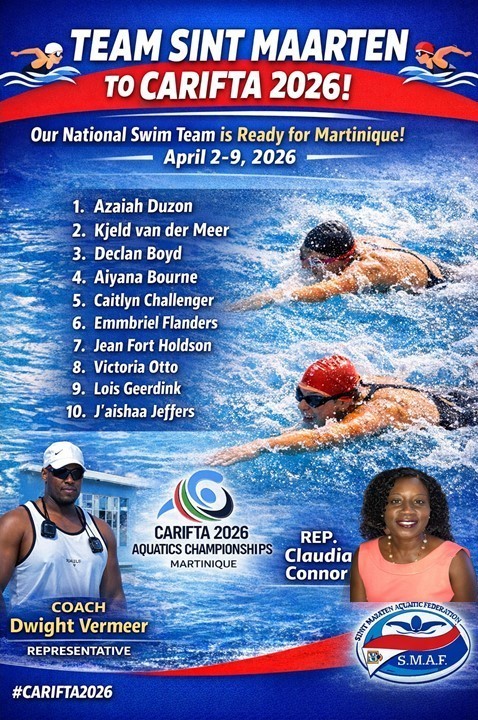 Sint Maarten Announces National Swim Team for CARIFTA 2026 Championships