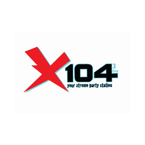 X104.3 FM  logo