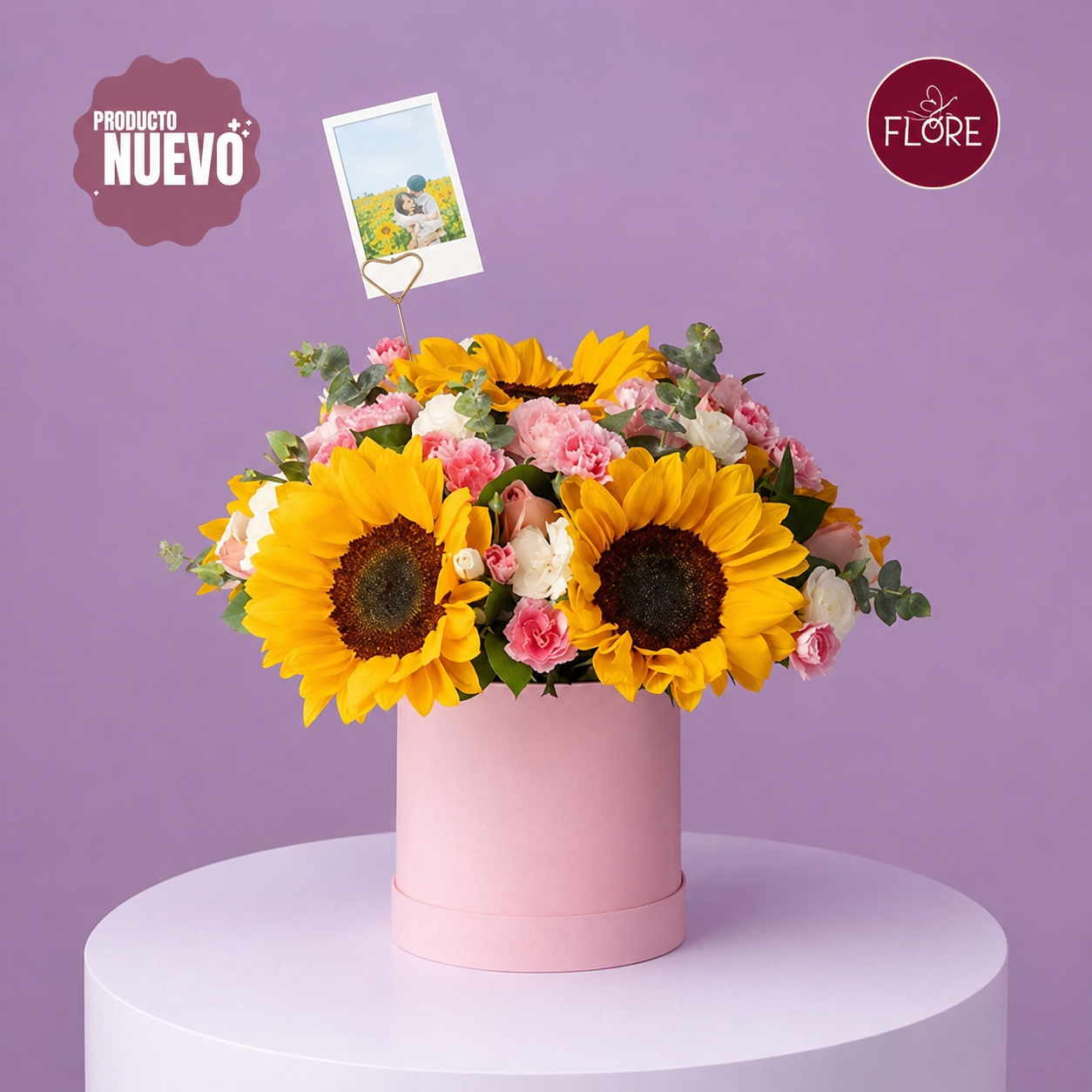 Caja con girasoles