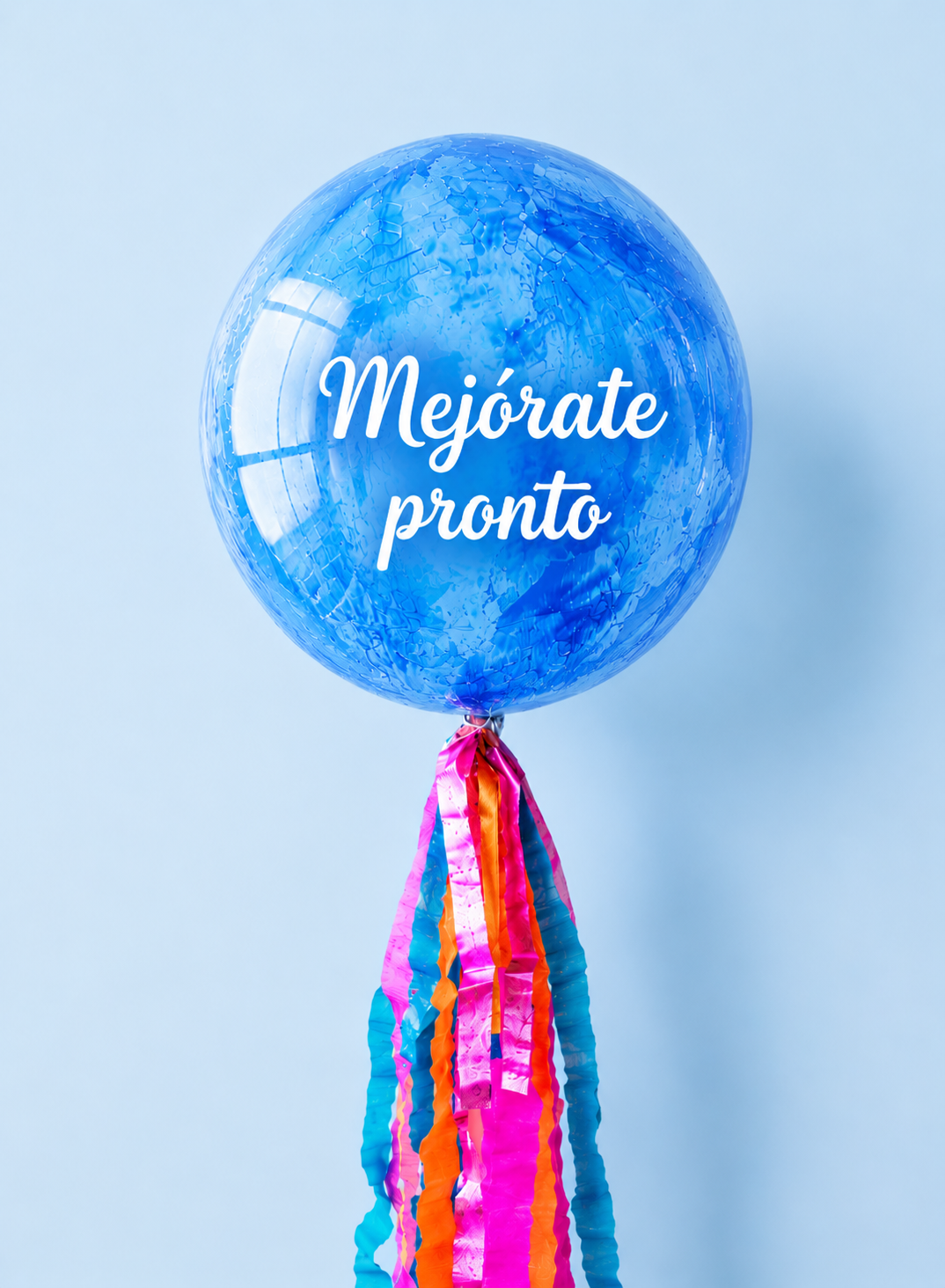 Bubble balloon 'Get Well Soon' blue paint