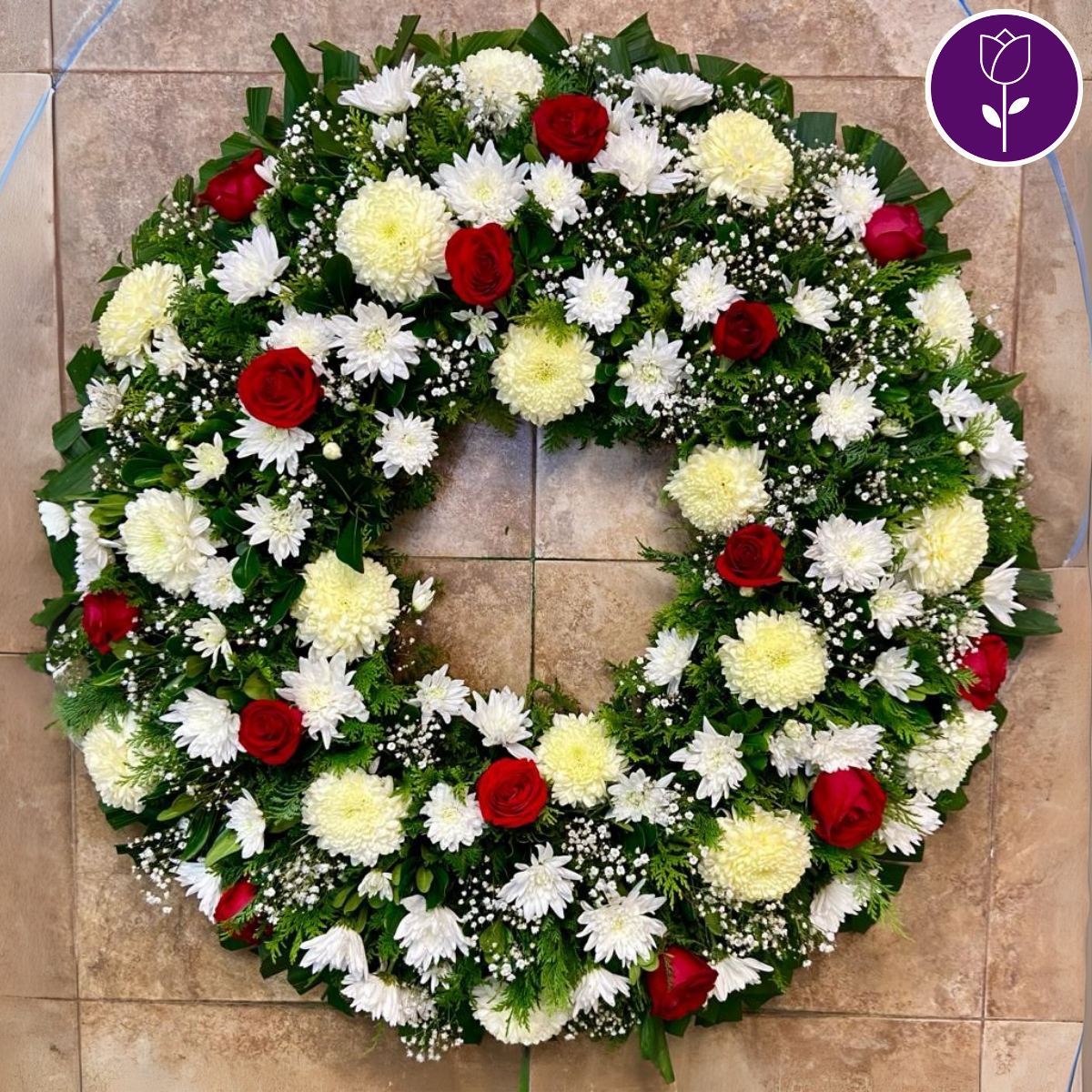 Corona Fúnebre mediana - Capital Flores con envío a domicilio hoy