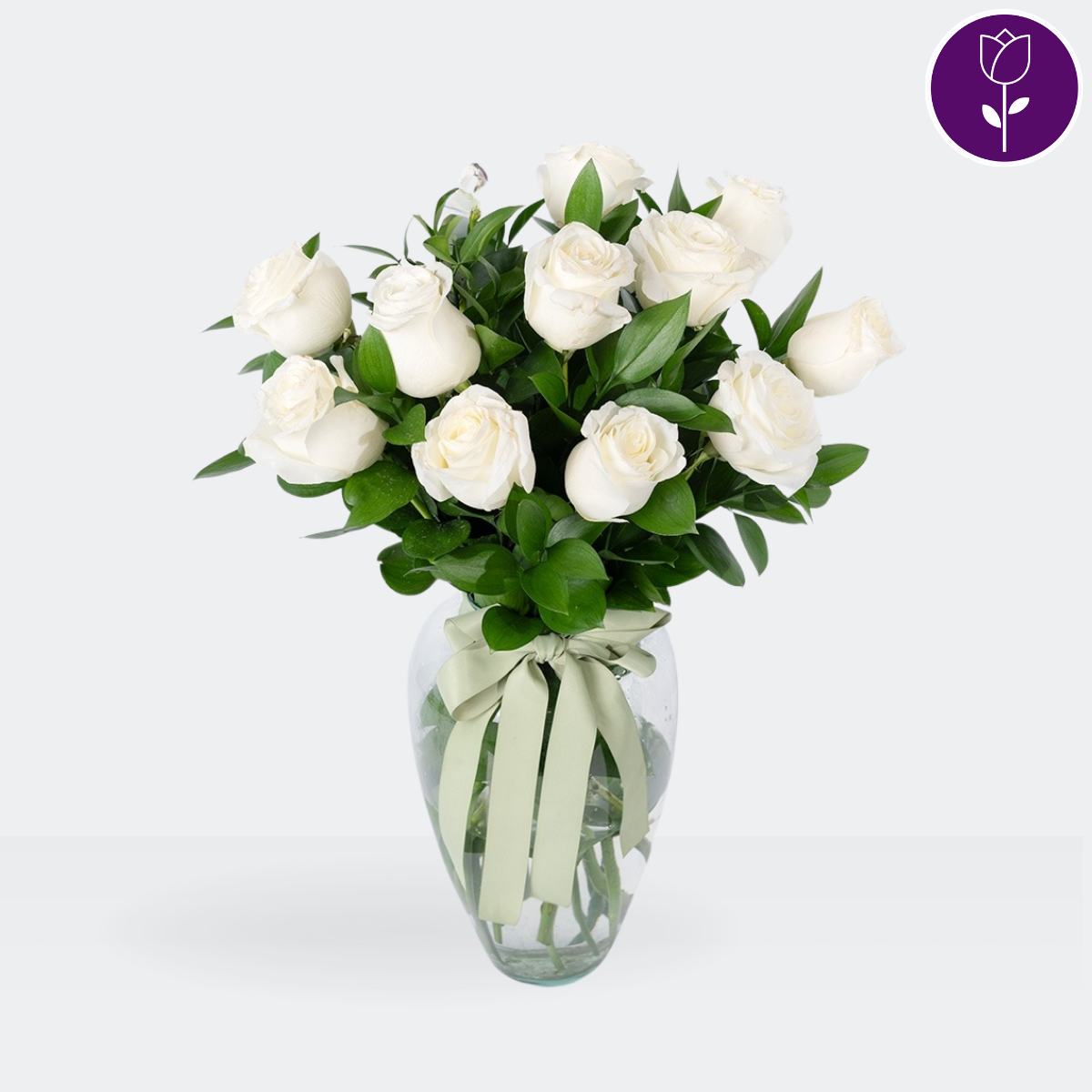 15 White Roses in a Vase 15 White Roses in a Vase - Capital Flores with same-day home delivery
