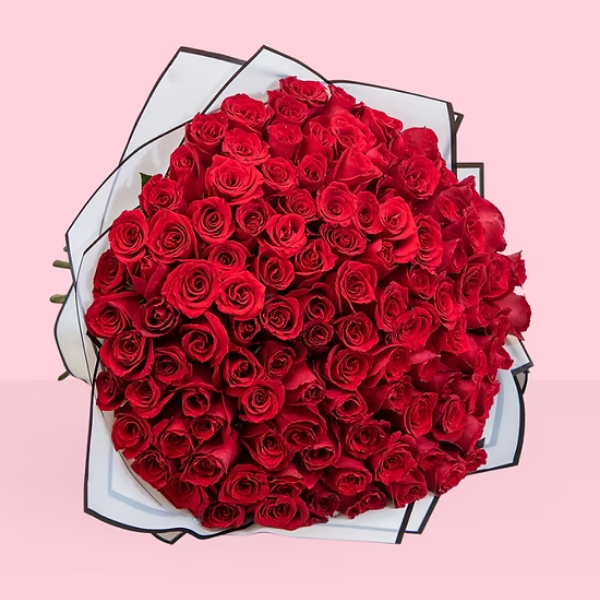 Bouquet of 100 red roses - Capital Flores with same-day home delivery