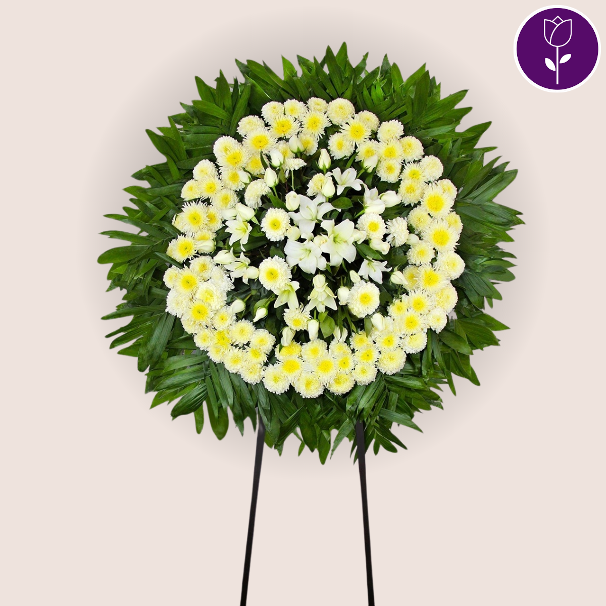 White Funeral Wreath - Capital Flores with same-day home delivery