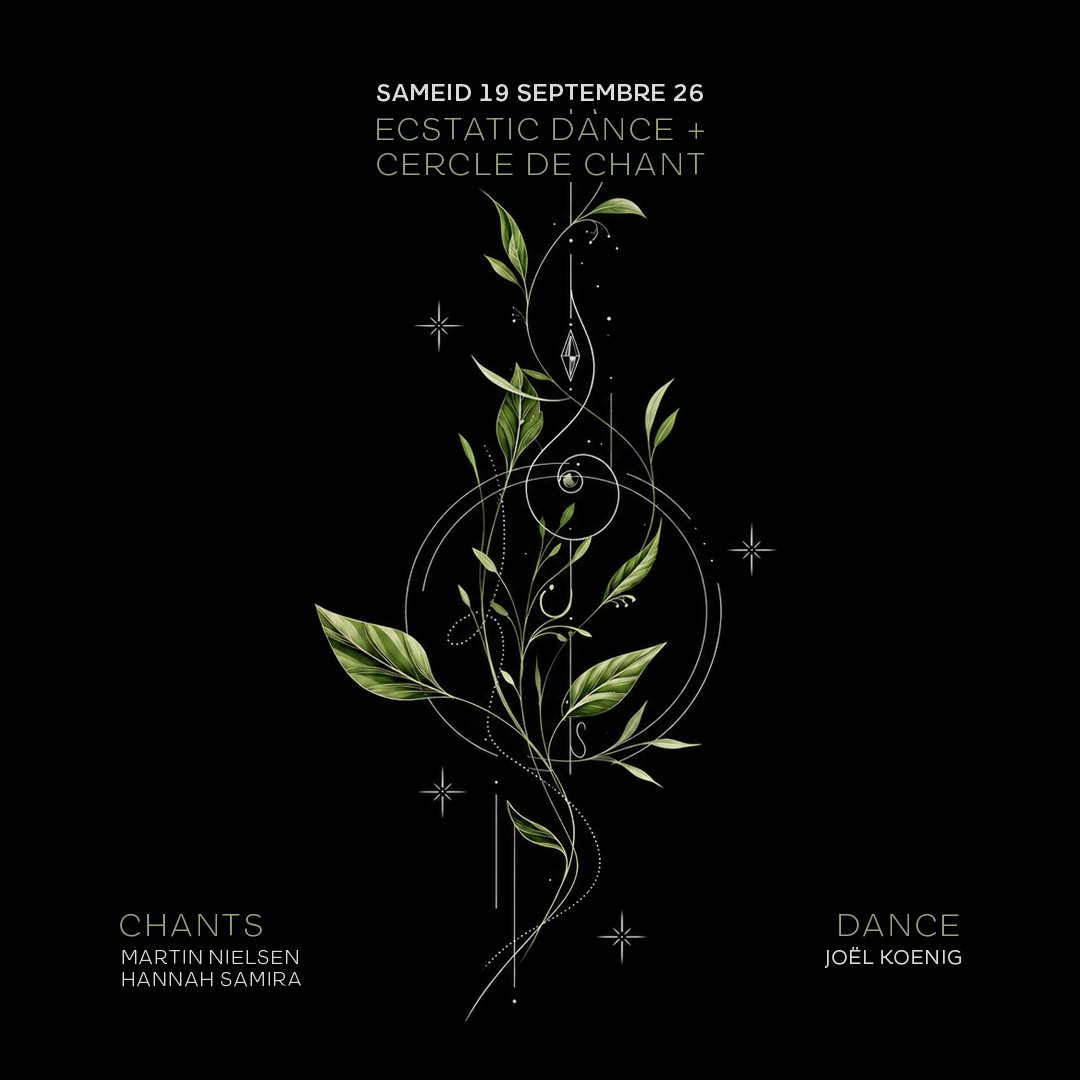 Affiche de l'événement ECSTATIC DANCE & CERCLE DE CHANT - LE SAMEDI 19 SEPTEMBRE
