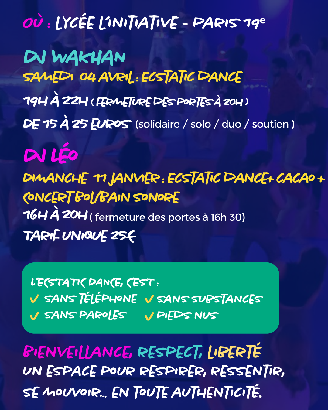 Ecstatic Dance Paris – Danse libre avec Wākhan Project | Samedi 4 avril - photo 2