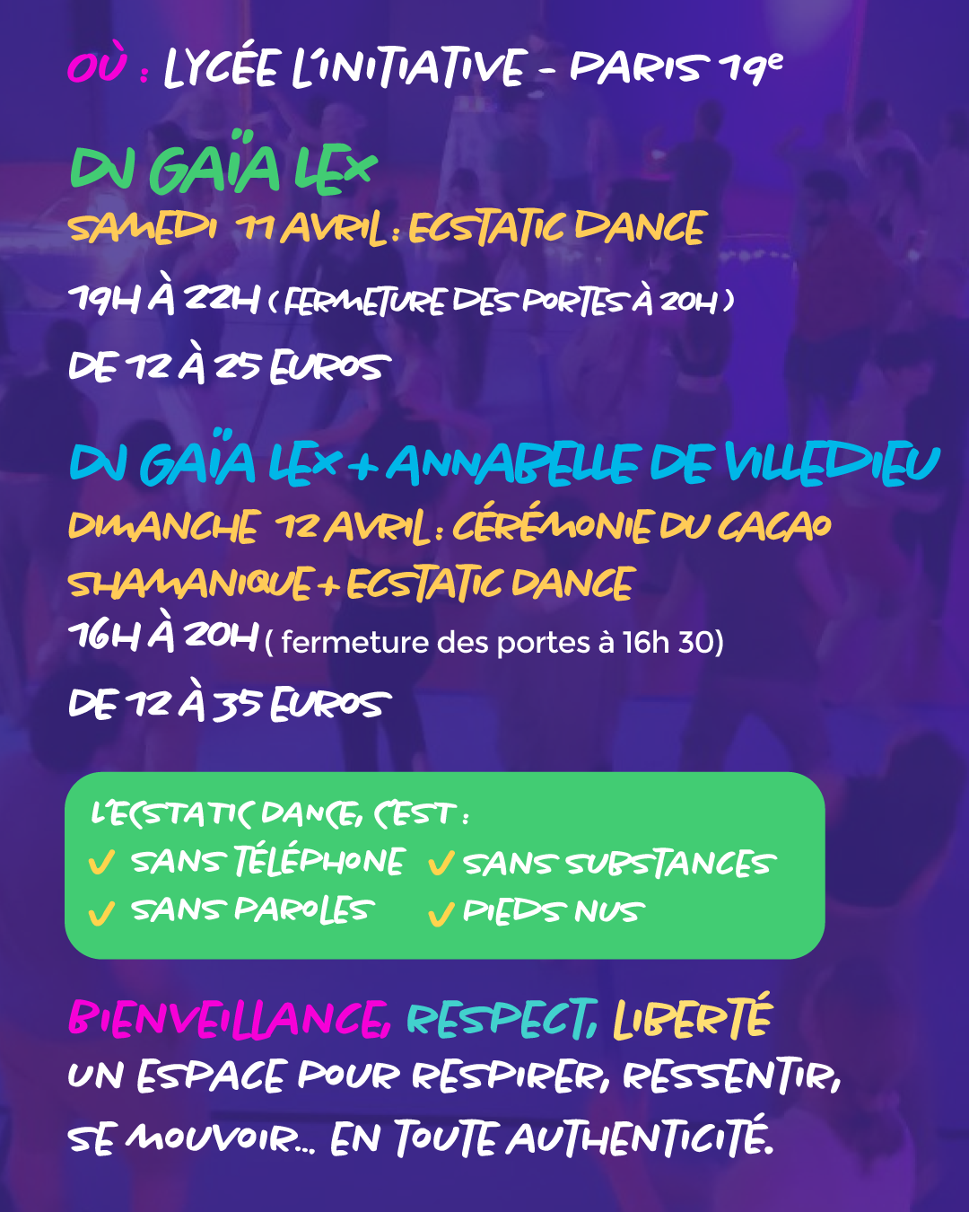 Ecstatic Dance Paris – Danse Libre Conscious Dance & DJ Set Samedi 11 Avril - photo 2