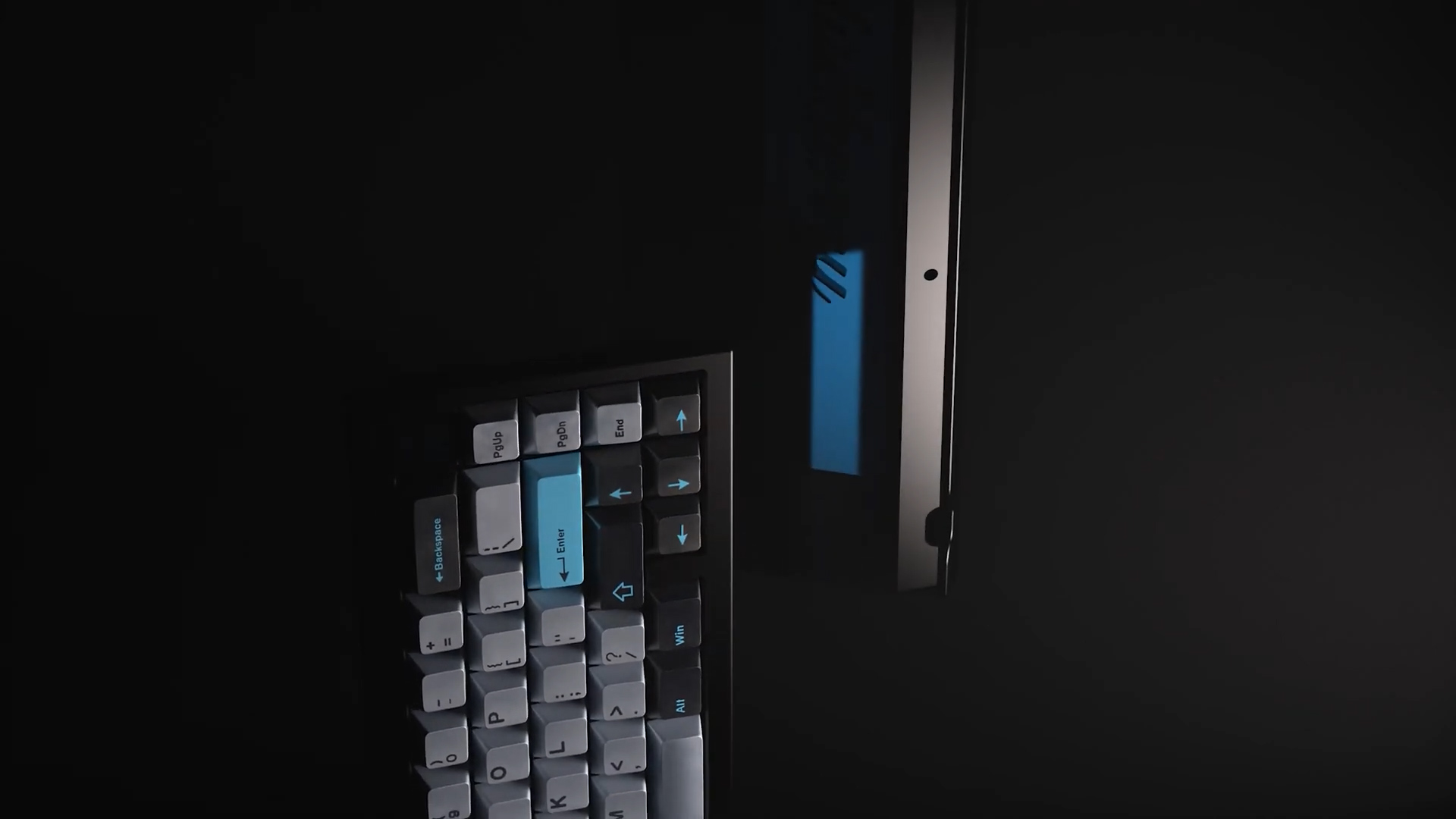 Render of Blueberry keyboard showing materials and wave profile