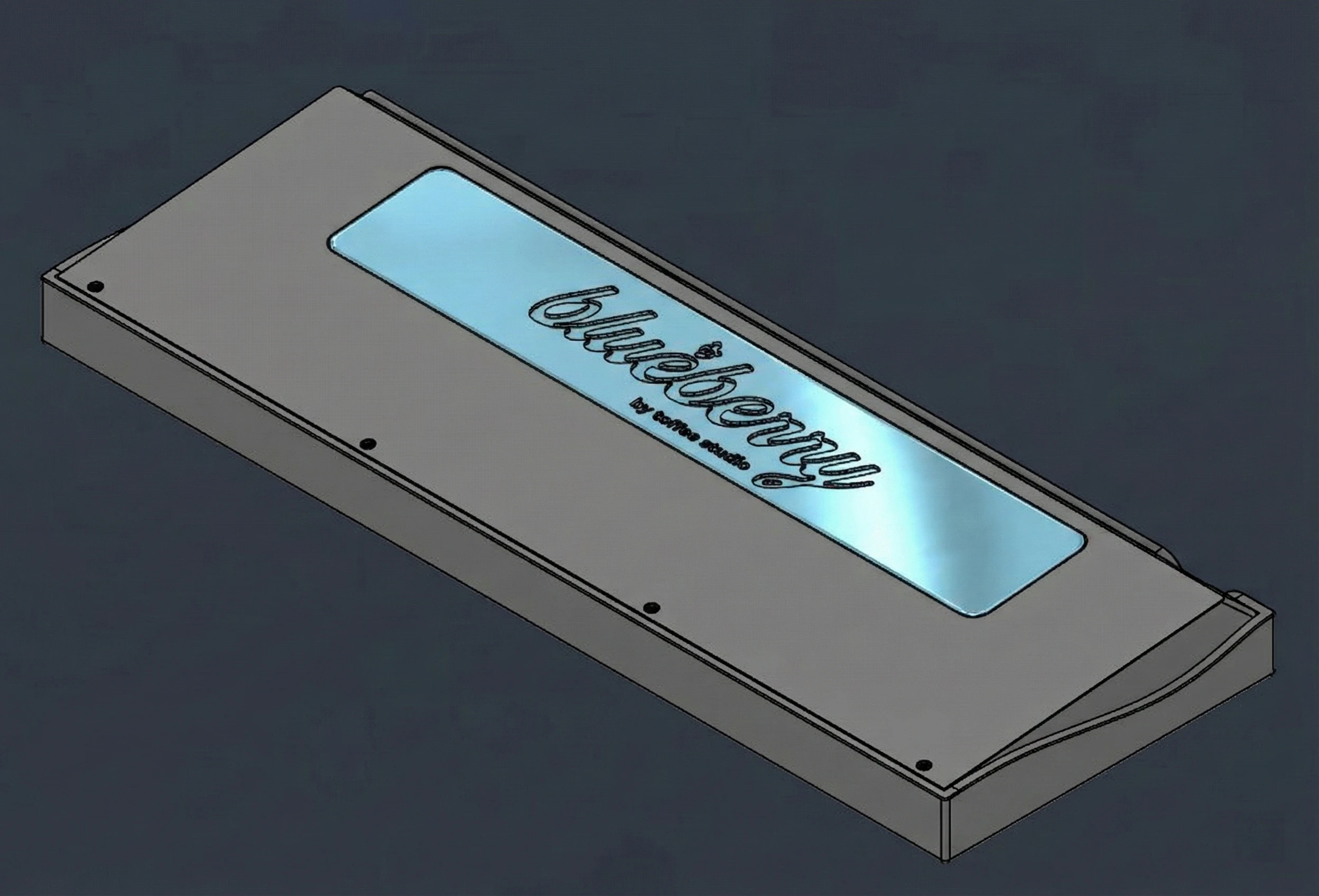 Fusion 360 render of Blueberry keyboard back