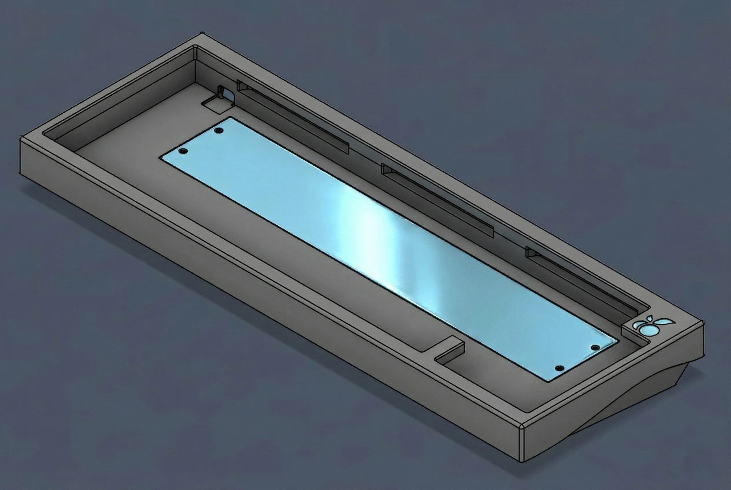 Fusion 360 render of Blueberry keyboard internals