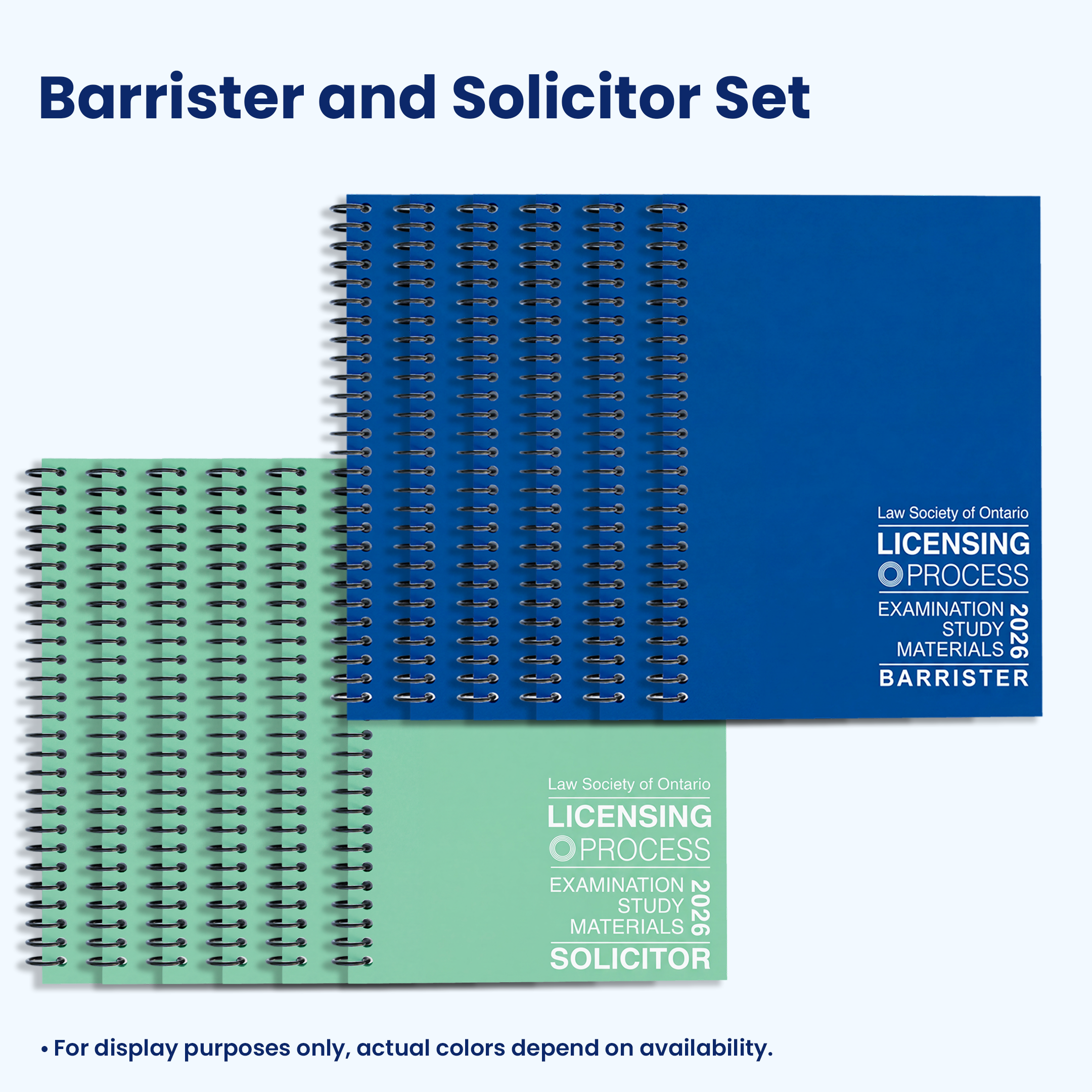 Complete set of printed and bound bar exam materials.