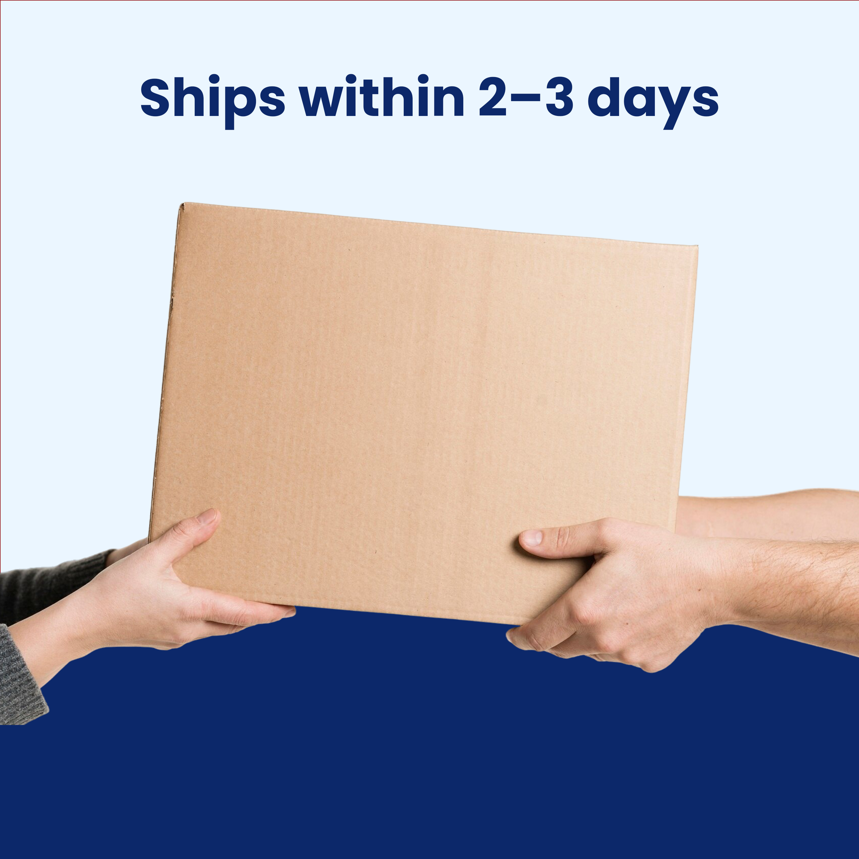 Your materials packed and ready for free shipping.